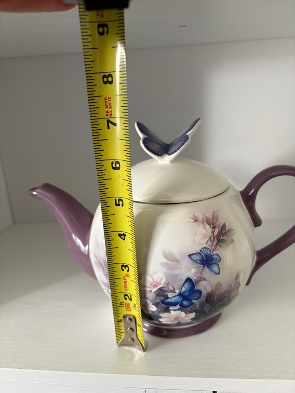 Purple and Blue Ceramic Teapot Art - Picture 8 of 8